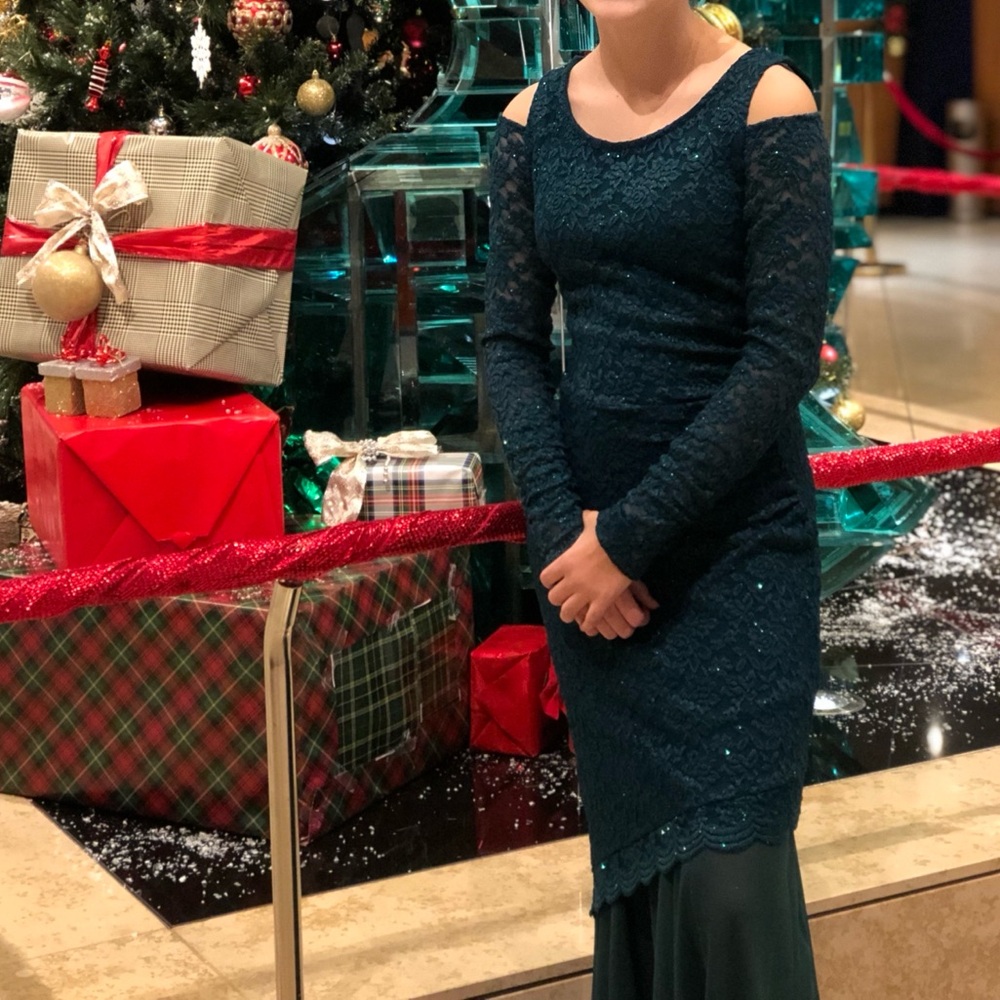 Glitter Green Evening Gown